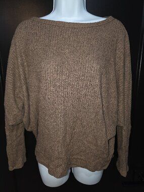 Korye Brown Bat Wing Top Sz L